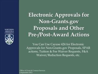 Electronic Approvals for Non-Grants Proposals and Other Pre-/Post-Award Actions