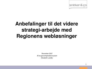 Anbefalinger til det videre strategi-arbejde med Regionens webløsninger