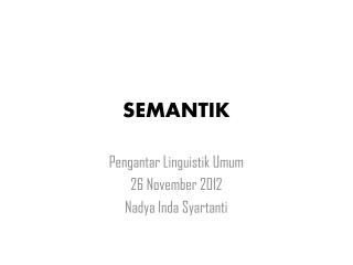 S EMANTIK