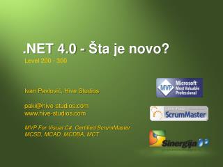 .NET 4.0 - Š ta je novo ?