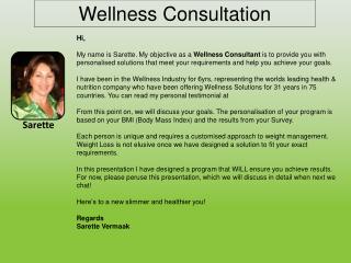 Wellness Consultation