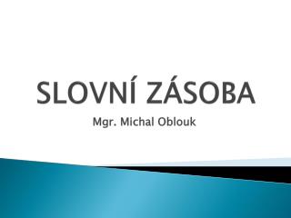 SLOVNÍ ZÁSOBA