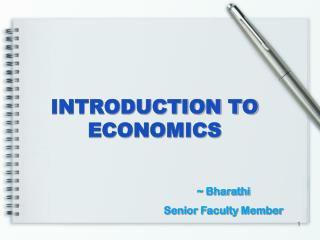 INTRODUCTION TO ECONOMICS