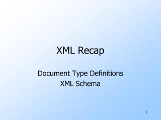 XML Recap