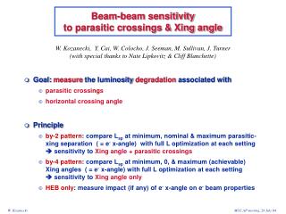 Beam-beam sensitivity to parasitic crossings &amp; Xing angle