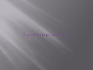 Role of UN in peacekeeping