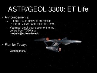 ASTR/GEOL 3300: ET Life