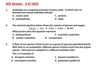 EOC Review : 3-27-2012