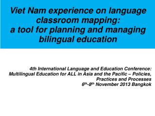 Viet Nam experience on language classroom mapping: