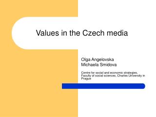 Values in the Czech media