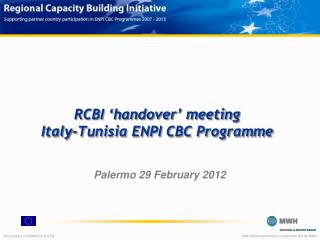 RCBI ‘handover’ meeting Italy-Tunisia ENPI CBC Programme