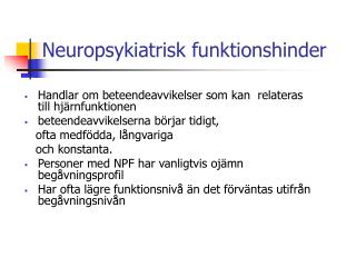 Neuropsykiatrisk funktionshinder