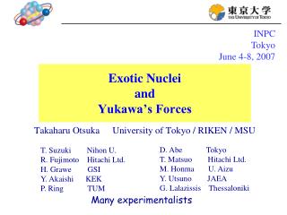 Exotic Nuclei and Yukawa’s Forces