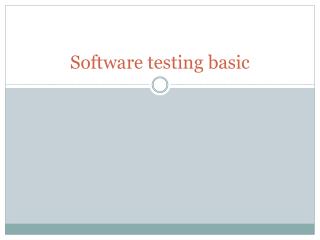 Software testing basic