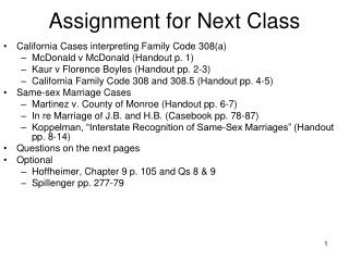 Assignment for Next Class