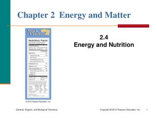 Chapter 2 Energy and Matter