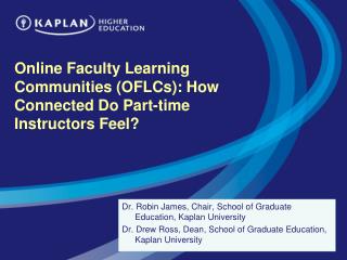 Online Faculty Learning Communities (OFLCs): How Connected Do Part-time Instructors Feel?