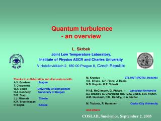 Quantum turbulence - an overview