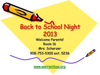 Back to School Night 2013