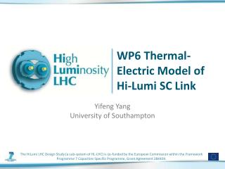 WP6 Thermal-Electric Model of Hi- Lumi SC Link