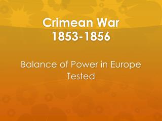 Crimean War 1853-1856