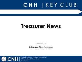 Treasurer News
