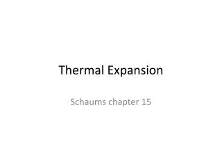 Thermal Expansion