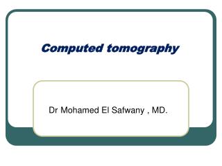 Computed tomography