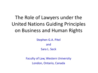 The Role of Lawyers under the United Nations Guiding Principles on Business and Human Rights