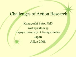 Challenges of Action Research