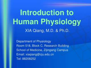 Introduction to Human Physiology