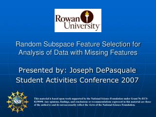 Random Subspace Feature Selection for Analysis of Data with Missing Features