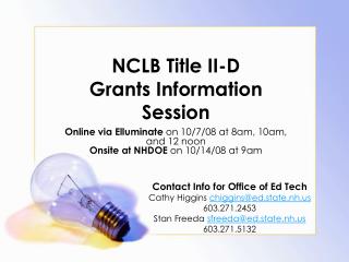 NCLB Title II-D Grants Information Session