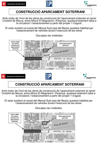 CONSTRUCCIÓ APARCAMENT SOTERRANI
