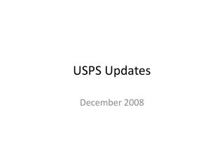 USPS Updates