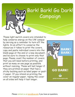 Bark! Bark! Go Dark! Campaign
