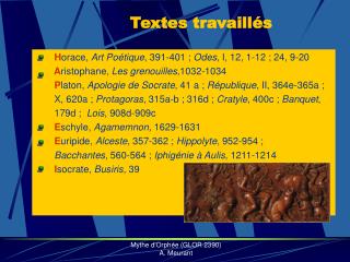 Textes travaillés