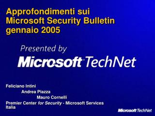 Approfondimenti sui Microsoft Security Bulletin gennaio 2005