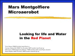 Mars Montgolfiere Microaerobot