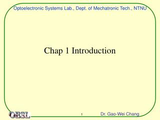 Chap 1 Introduction