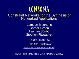 Constraint Networks for the Synthesis of Networked Applications