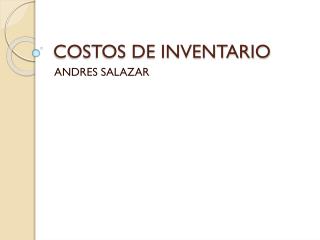 COSTOS DE INVENTARIO