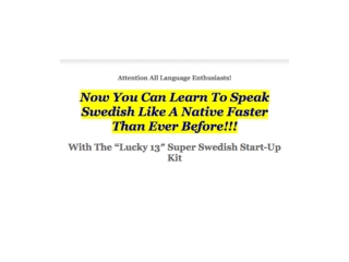 Learn Swedish Super Fast And Easy