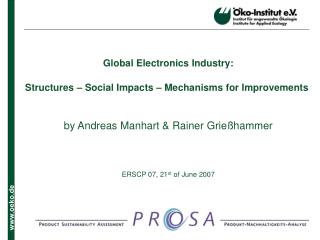 Global Electronics Industry: Structures – Social Impacts – Mechanisms for Improvements