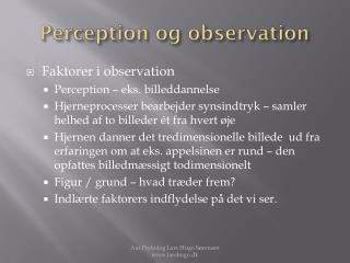 Perception og observation