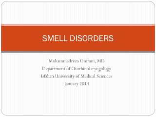 SMELL DISORDERS