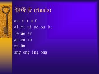 韵母表 ( finals)