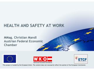 HEALTH AND SAFETY AT WORK
