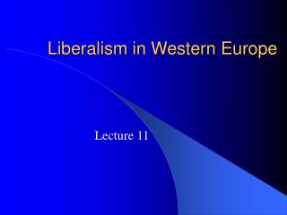 Liberalism in Western Europe