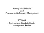 Facility Operations and Procurement Property Management